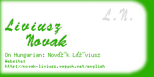 liviusz novak business card